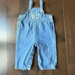 Vintage Canyon River Blues Sears baby girls denim bib overalls size 12 montbs y2